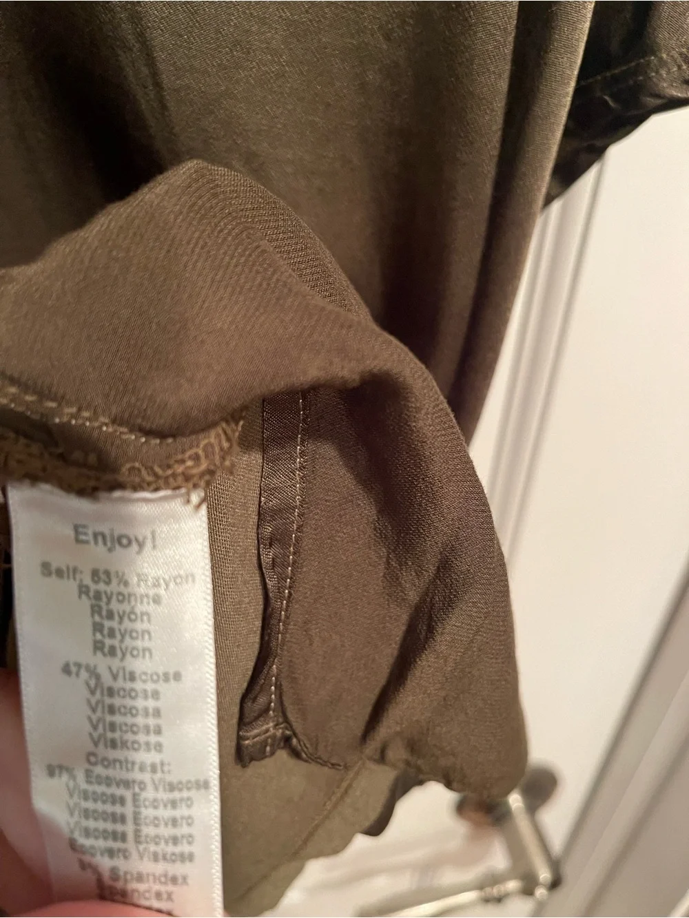Michael Stars Flow Satin Olive Short-Sleeve Tee